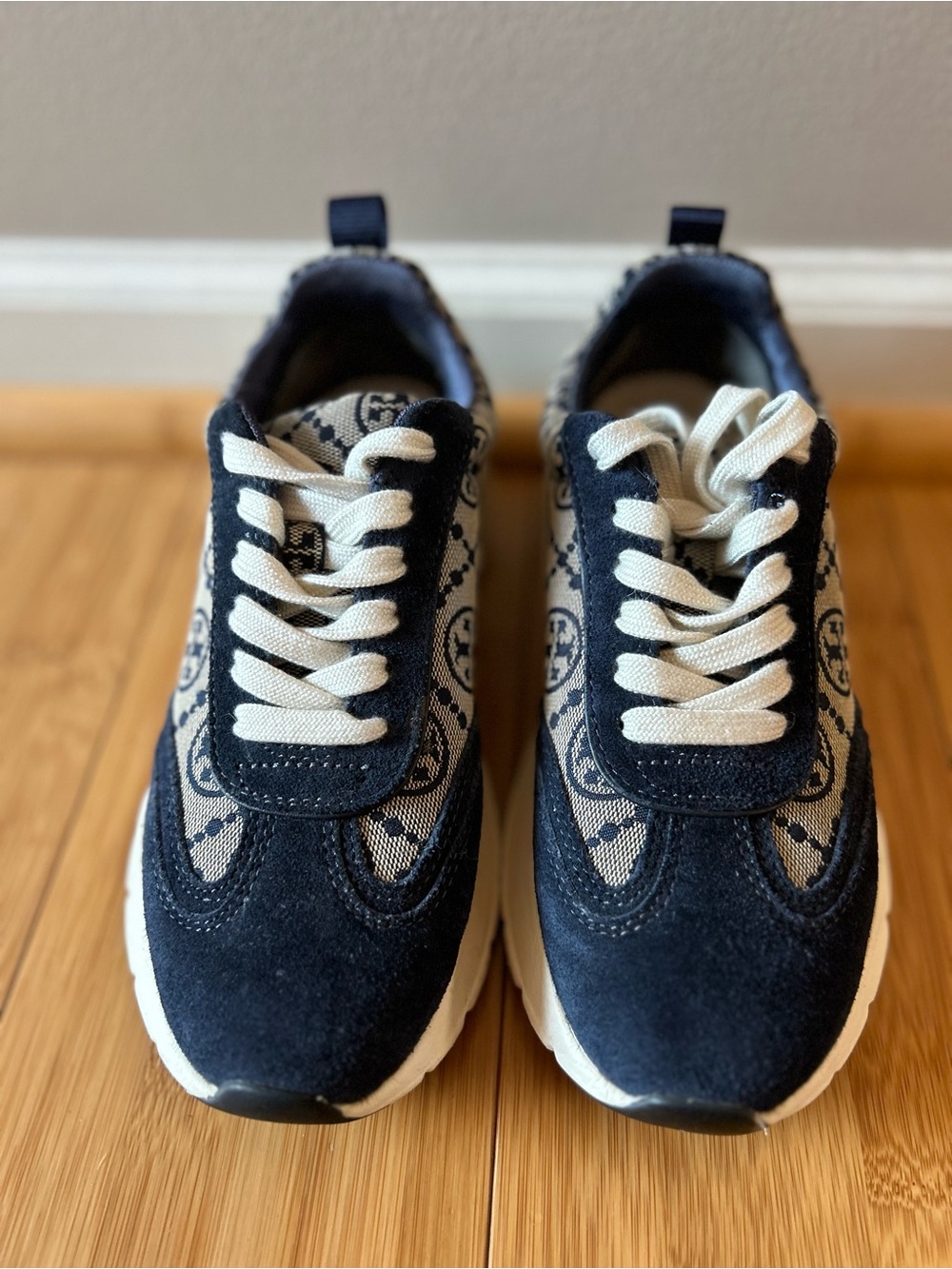 Tory Burch Navy and Cream Women's Sneakers